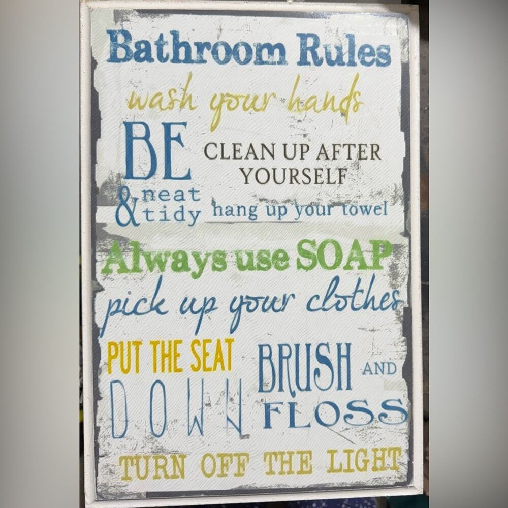 Bathroom Rules Decorative Wall Art